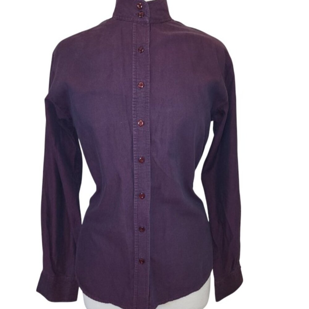 Pale Horse Designs Plum Purple Fitted English Hunter Riding Show Shirt - 36/8